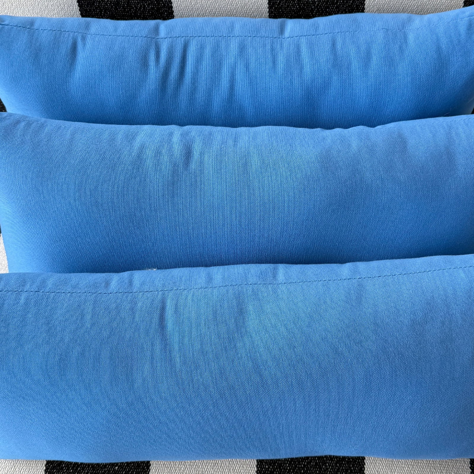 Set of Three Sunbrella Outdoor Lumbar Pillows, in Azure Blue - 2