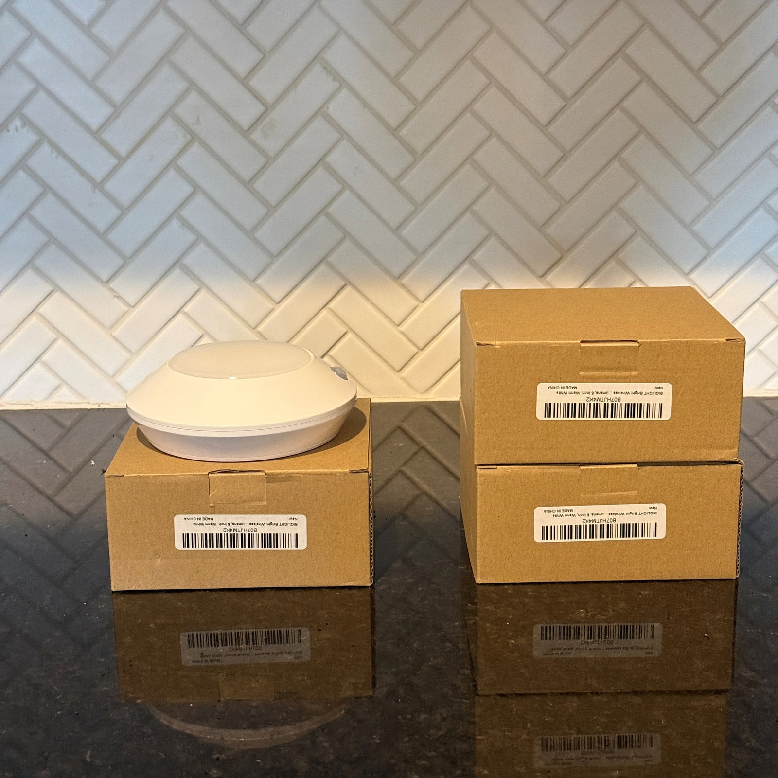 Wireless LED Motion Sensor Ceiling Lights, Set of 3 - 4