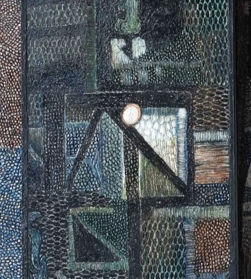 Thérèse CONTESTIN (1924) Ospiti Antique Original Painting Abstraction signed - 2