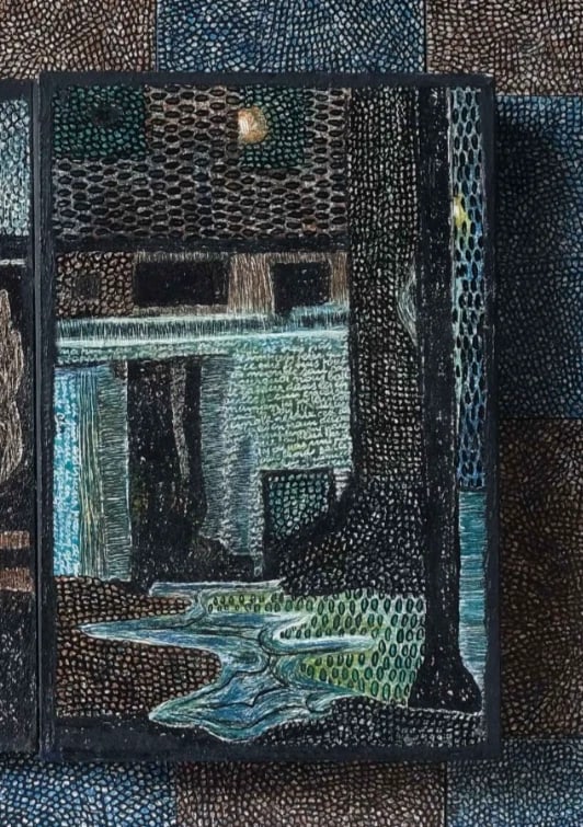 Thérèse CONTESTIN (1924) Ospiti Antique Original Painting Abstraction signed - 4