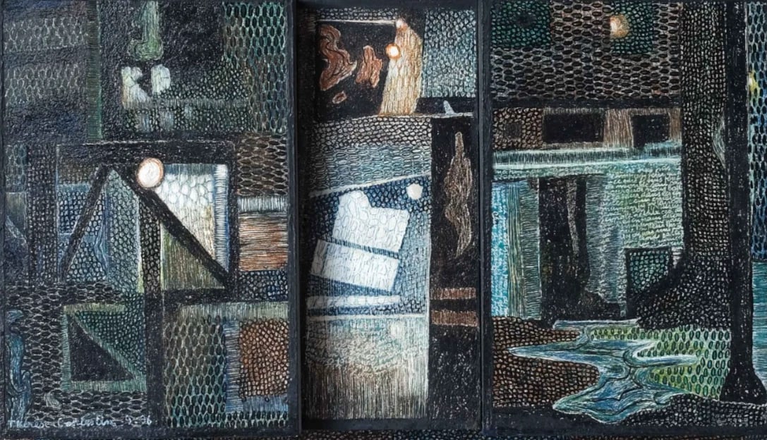 Thérèse CONTESTIN (1924) Ospiti Antique Original Painting Abstraction signed - 5