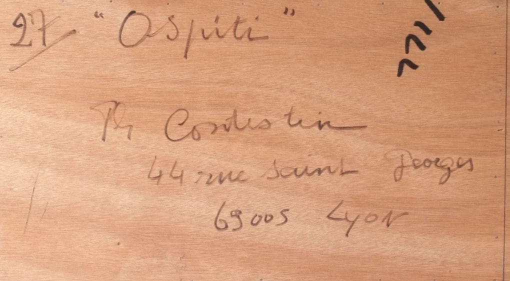 Thérèse CONTESTIN (1924) Ospiti Antique Original Painting Abstraction signed - 8