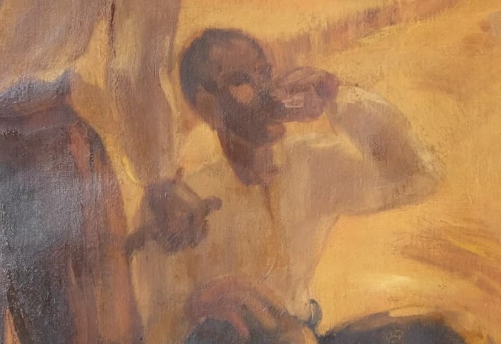 Pierre WELCOMME (1912-2013) Workers in Fields 1943 Painting - 3