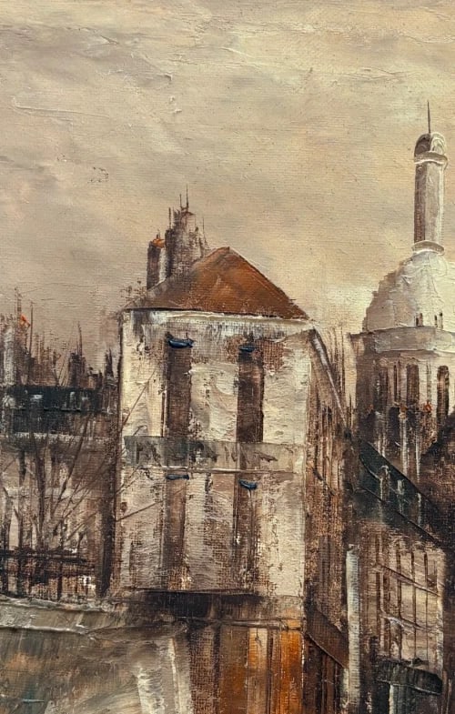 Kanamori YOSHIO? Cityview, Buildings - Antique Original Painting signed - 4