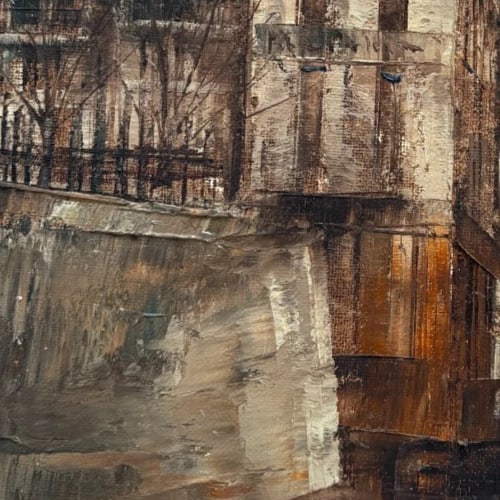 Kanamori YOSHIO? Cityview, Buildings - Antique Original Painting signed - 5