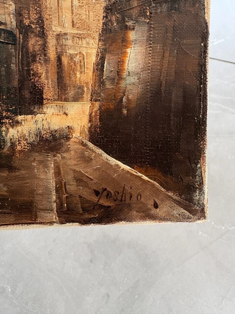 Kanamori YOSHIO? Cityview, Buildings - Antique Original Painting signed - 7