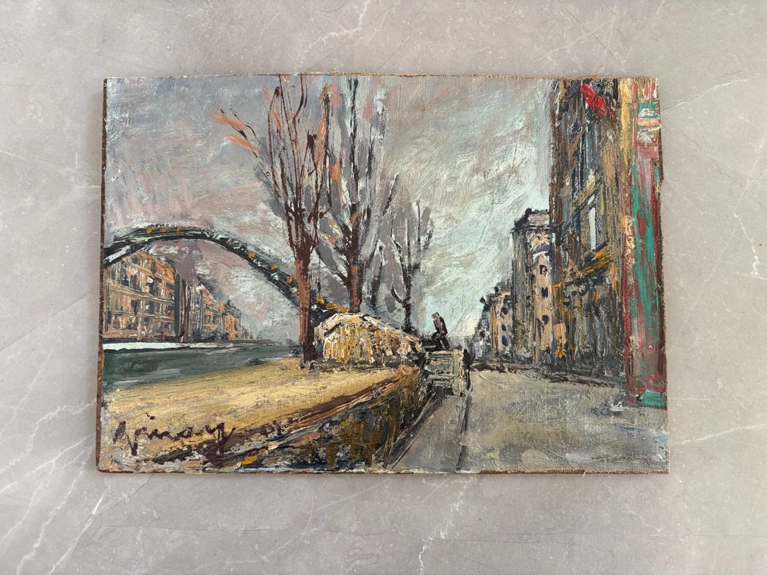Jean VINAY (1907-1978) Canal Saint Martin, Paris - Painting Antique Oil signed - 6