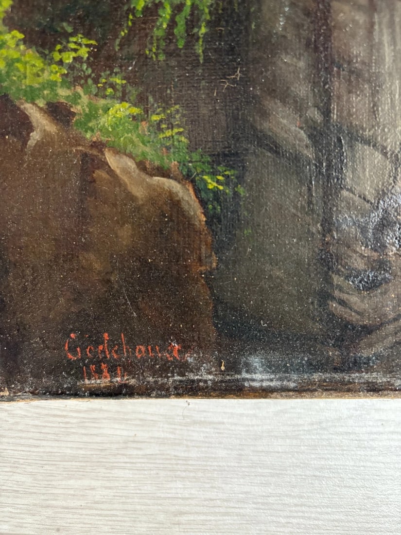 Emile GODCHAUX (1860-1938) Landscape, Houses - Painting Antique Original Oil - 7