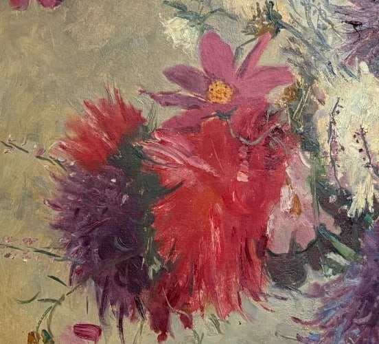 Adolphe DETEIX Painting Still Life, Flowers, Vase signed - Antique Original - 3