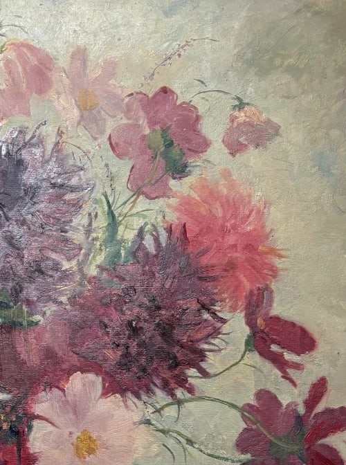 Adolphe DETEIX Painting Still Life, Flowers, Vase signed - Antique Original - 4