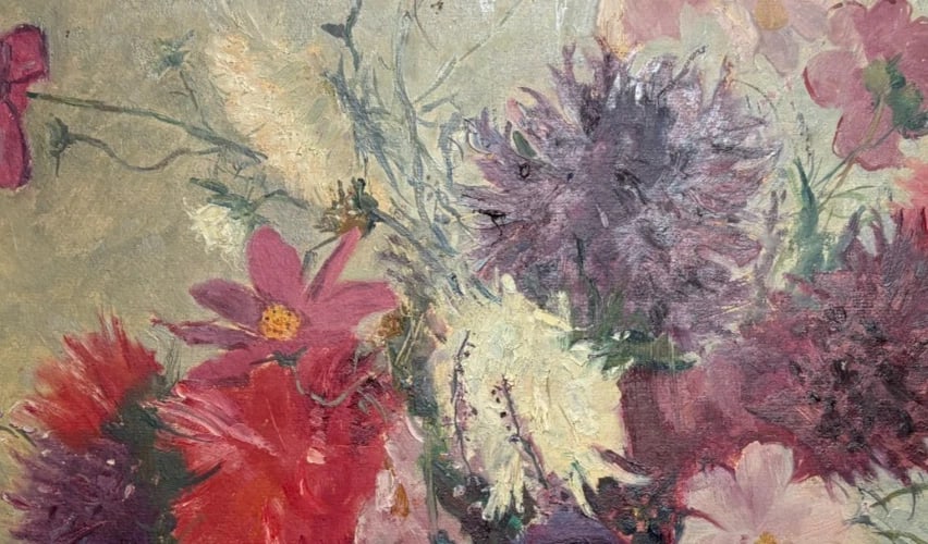 Adolphe DETEIX Painting Still Life, Flowers, Vase signed - Antique Original - 5
