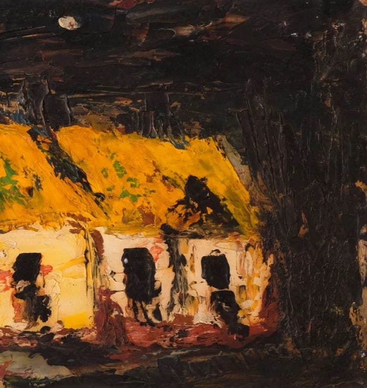 Landscape, Village, Houses, Expressionist signed 1960 Modern Original Painting - 5