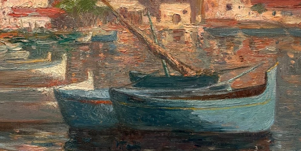 Joseph PERRACHON (1883-1969) Seascape, Boats - Painting Antique Original signed - 3