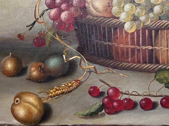 Painting Still Life Fruits Grapes and Apples - 4