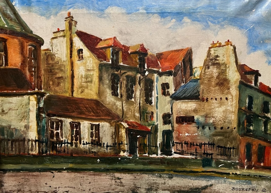 Painting Orange Cityview Landscape signed: Oil on canvas 33 x 46 cm Reserve: $250.00 Shipping: Domestic: Flat-rate of $80.00 to anywhere within the contiguous U.S. International: Foreign shipping rates are determined by destination. Internatio