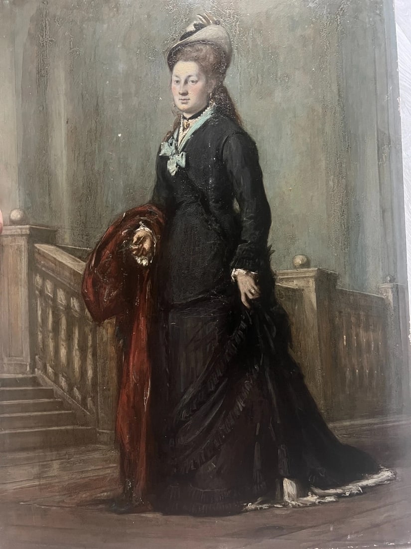 Pierre ANDRIEU (1821-1892) Woman with Hat Portrait Painting: Oil on wood 67 x 44 cm small damages Reserve: $600.00 Shipping: Domestic: Flat-rate of $80.00 to anywhere within the contiguous U.S. International: Foreign shipping rates are determined by