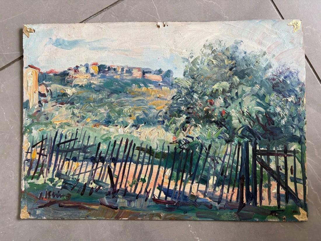 Landscape, Nature, Trees, Cityview - Antique Oil Painting Signed - 6