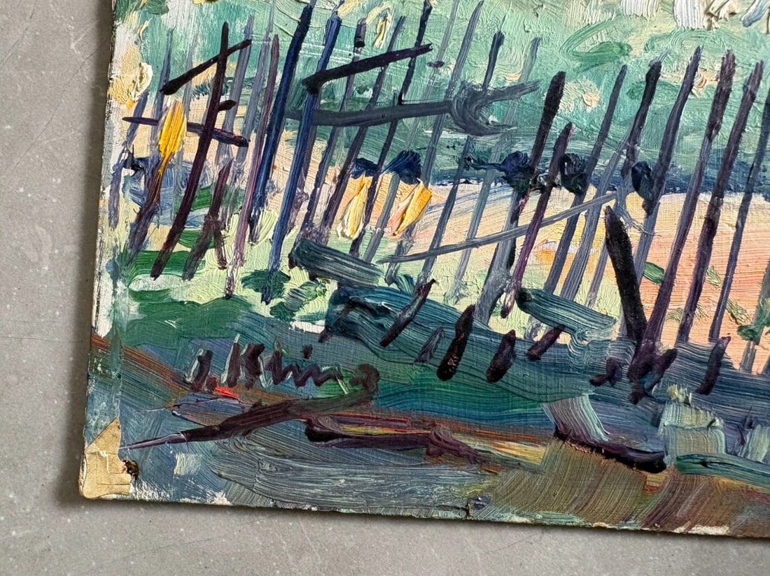 Landscape, Nature, Trees, Cityview - Antique Oil Painting Signed - 7