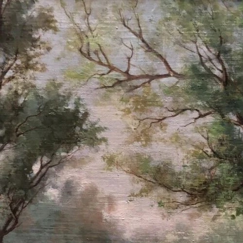 Jules CAYLA Landscape Barbizon, People - Antique Original Painting signed - 6