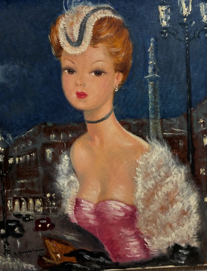 Antique Original Painting Portrait, Woman in Paris, Concorde signed: Oil on canvas 46 x 39 cm Reserve: $200.00 Shipping: Domestic: Flat-rate of $50.00 to anywhere within the contiguous U.S. International: Foreign shipping rates are determined by destination.
