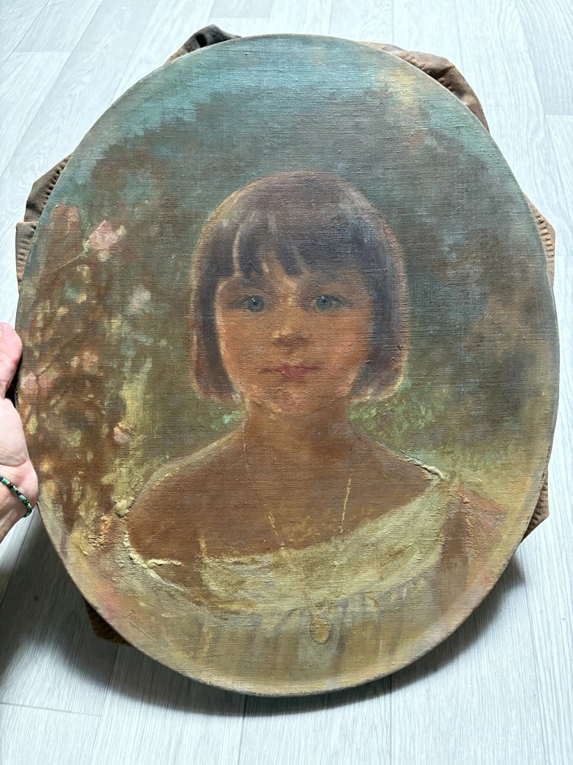 Painting by Jean Joseph ENDERS (1862-1936) Young Girl Portrait - 2