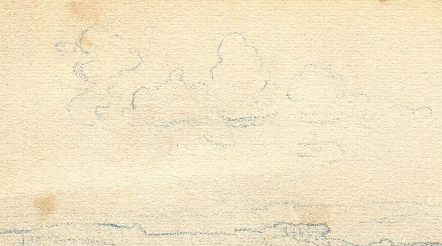 Landscape, Hill, Mountain, Nature - Drawing Artwork Antique Original Signed - 4