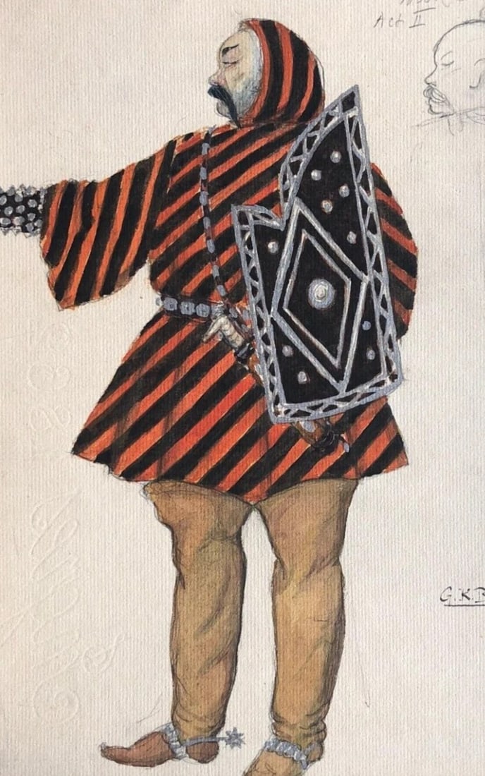 Georges Kugel BENDA (XIX-XX) Theater Murae Costumes signed Vintage Drawing: Watercolor on paper 29 x 22 cm / 11.41 x 8.66 inches stains, small holes Reserve: $120.00 Shipping: Domestic: Flat-rate of $22.00 to anywhere within the contiguous U.S. International: Foreign shipping