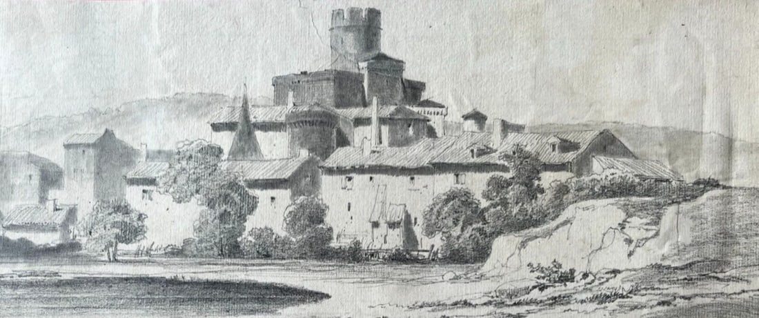 Francisque GABILLOT (1818-1876) Landscape -Drawing Antique 19th century Original: Pencil on paper 20 x 37.5 cm / 7.87 x 14.76 inches stains, folds Reserve: $100.00 Shipping: Domestic: Flat-rate of $22.00 to anywhere within the contiguous U.S. International: Foreign shipping rates