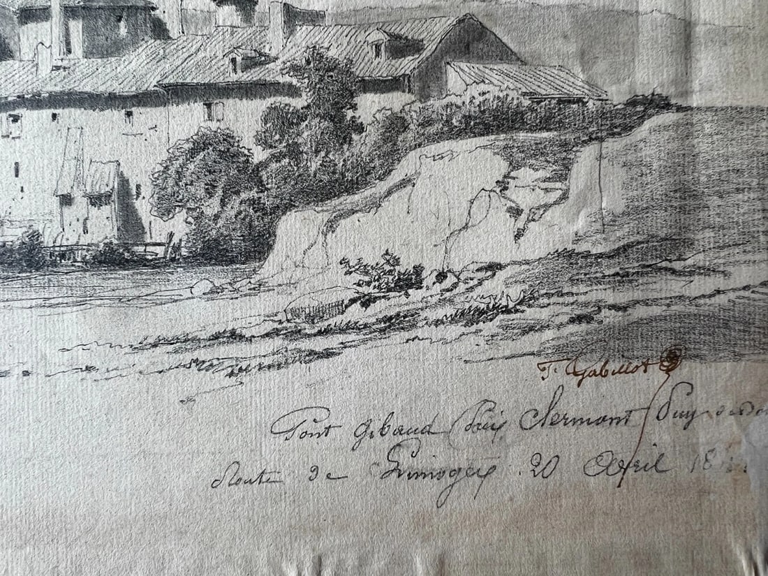 Francisque GABILLOT (1818-1876) Landscape -Drawing Antique 19th century Original - 4