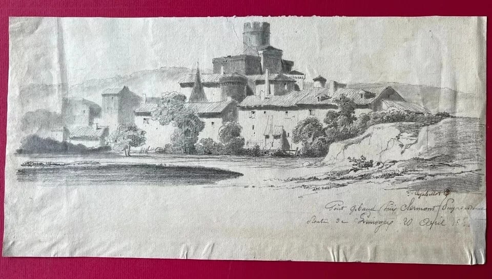 Francisque GABILLOT (1818-1876) Landscape -Drawing Antique 19th century Original - 7