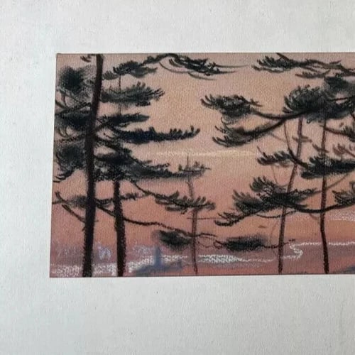 Pierre THEVENET (1870-1937) Trees Landscape - Drawing Original Antique Pencil - 3