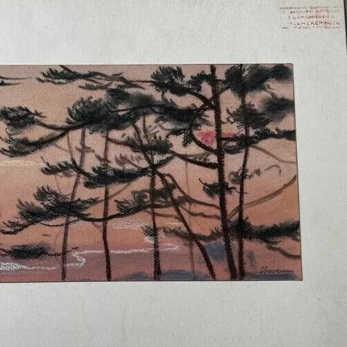 Pierre THEVENET (1870-1937) Trees Landscape - Drawing Original Antique Pencil - 4