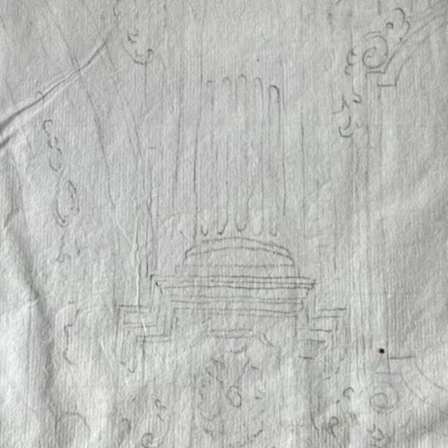 18th Century French Pencil Drawing Architecture Decoration Ornamentation - 5