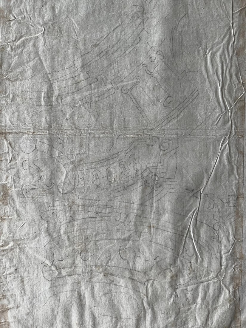 Architecture Decoration Ornament - Drawing Antique Old 18th century Original - 6