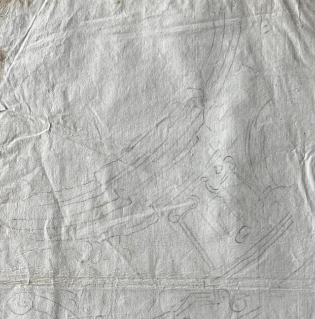 Architecture Decoration Ornament - Drawing Antique Old 18th century Original - 7