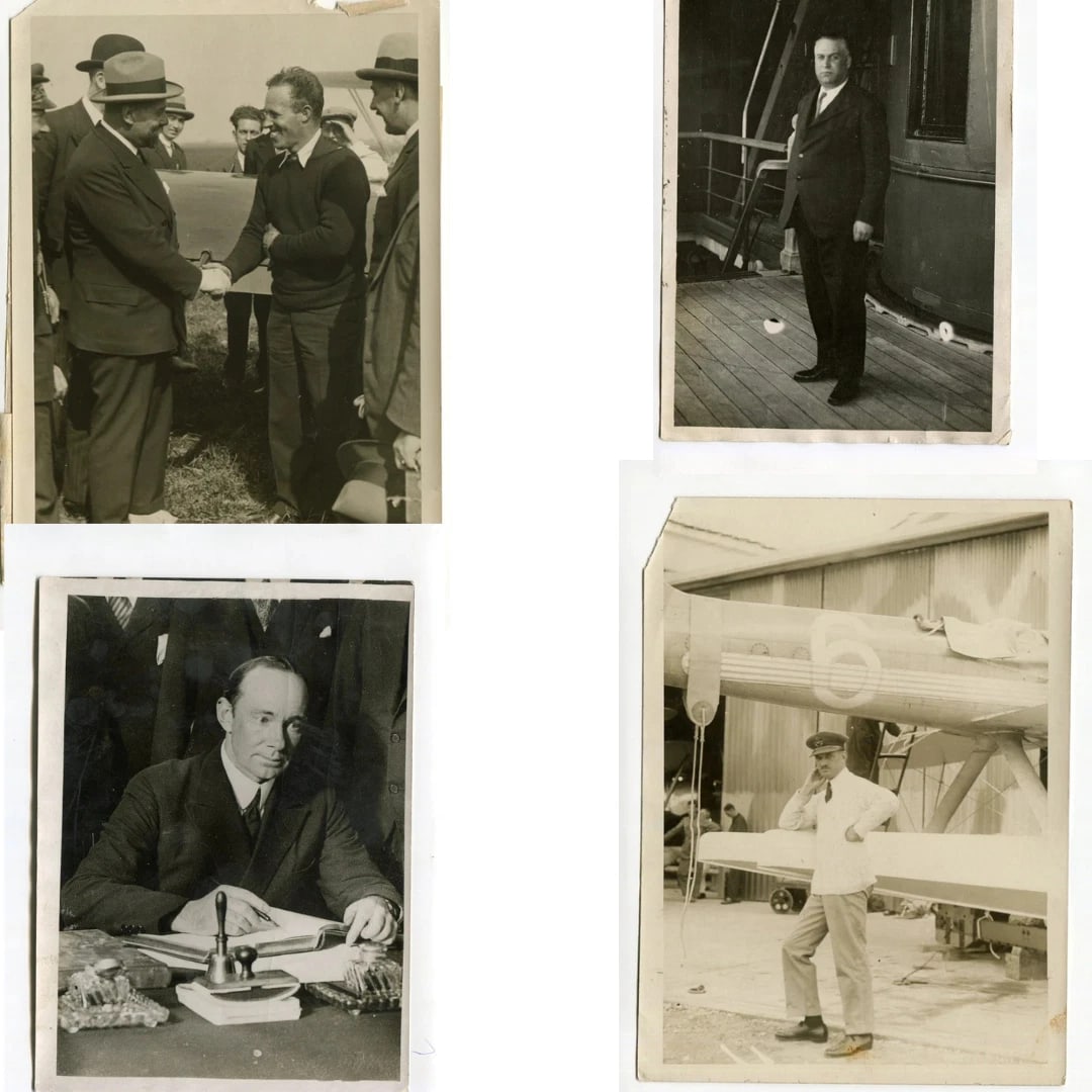 Vintage Photography PRESS Aviators Portrait Dumesnil Worsley Wilkins Navarro x4: Silver print from period press 17.5 x 13 cm Reserve: $110.00 Shipping: Domestic: Flat-rate of $22.00 to anywhere within the contiguous U.S. International: Foreign shipping rates are determined by dest