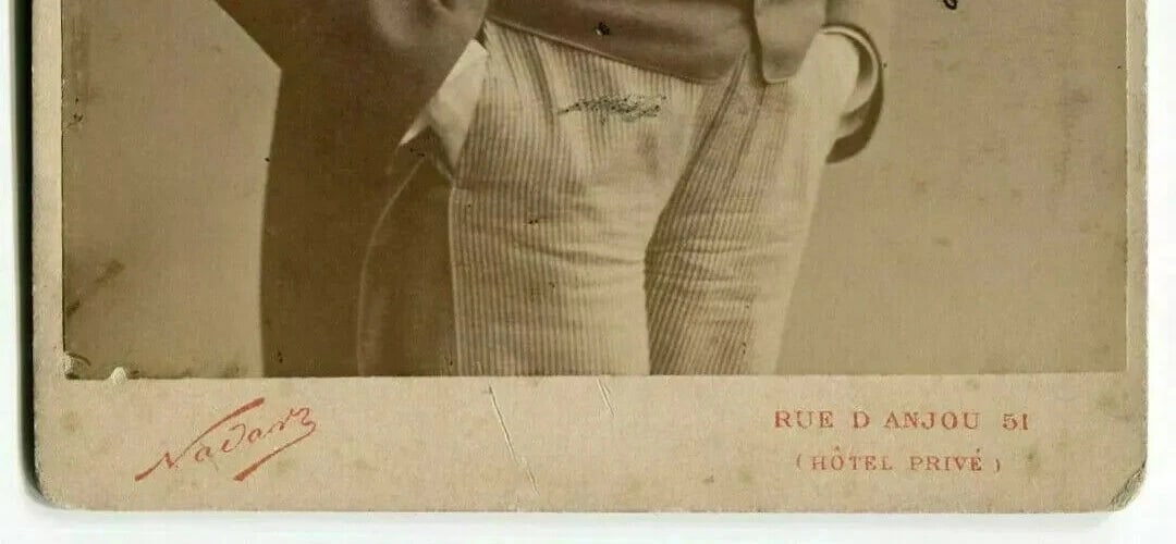 1897 NADAR Portrait - Cabinet Card Photograph Vintage Signed - 3