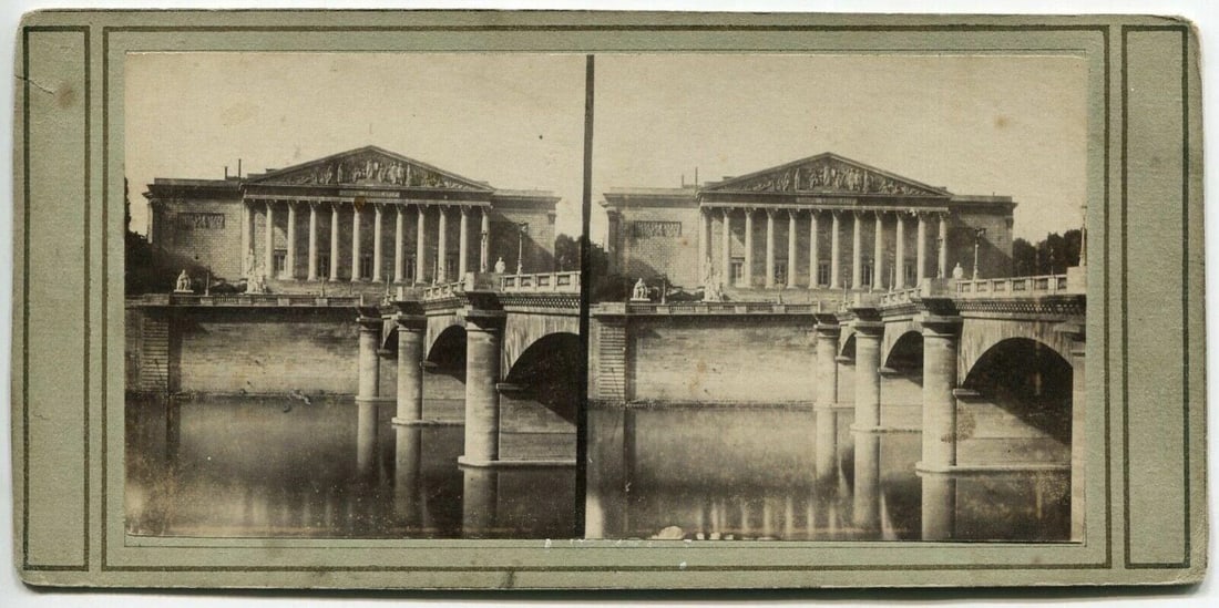 1860 Legislature Paris Landscape - Vintage Stereoview Photograph Albumen: 8,5 x 17,5 cm Reserve: $40.00 Shipping: Domestic: Flat-rate of $50.00 to anywhere within the contiguous U.S. International: Foreign shipping rates are determined by destination. International