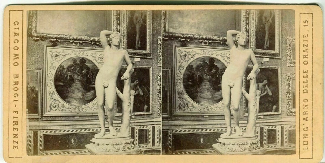 Vintage Stereoview Giacomo BROGI - Florence x9 c. 1870 - 2