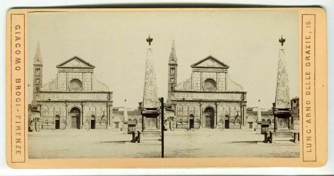Vintage Stereoview Giacomo BROGI - Florence x9 c. 1870 - 4