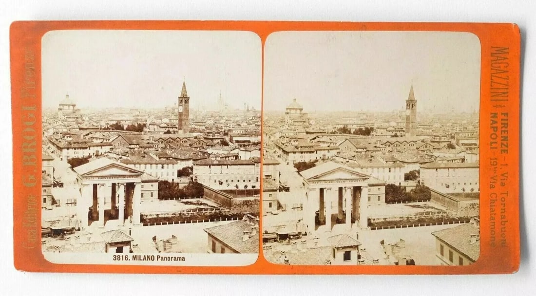 G.BROGI - Milano, Italy c. 1880 Vintage Stereoview Photograph x4 - 2