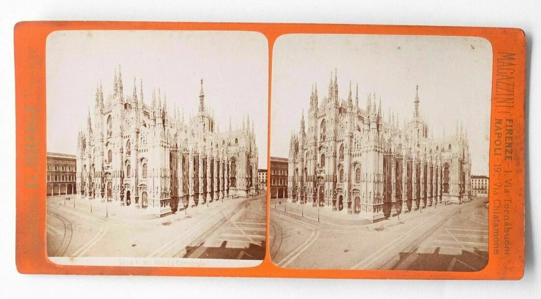 G.BROGI - Milano, Italy c. 1880 Vintage Stereoview Photograph x4 - 6