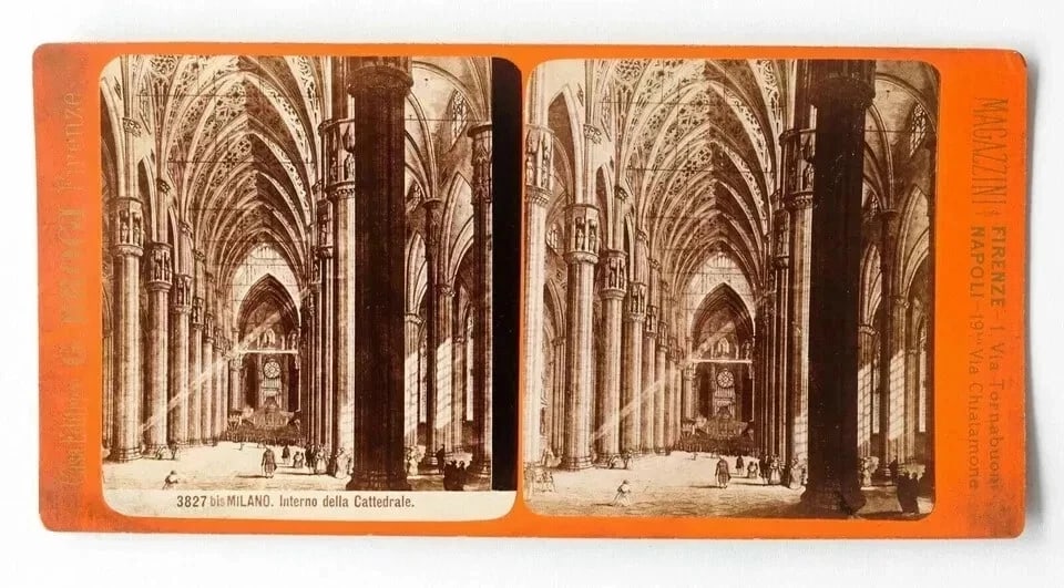G.BROGI - Milano, Italy c. 1880 Vintage Stereoview Photograph x4 - 8