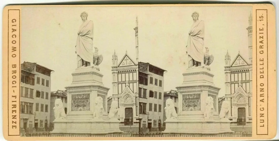Stereoview - Giacomo BROGI - Florence Views c. 1870 Vintage x11 - 11