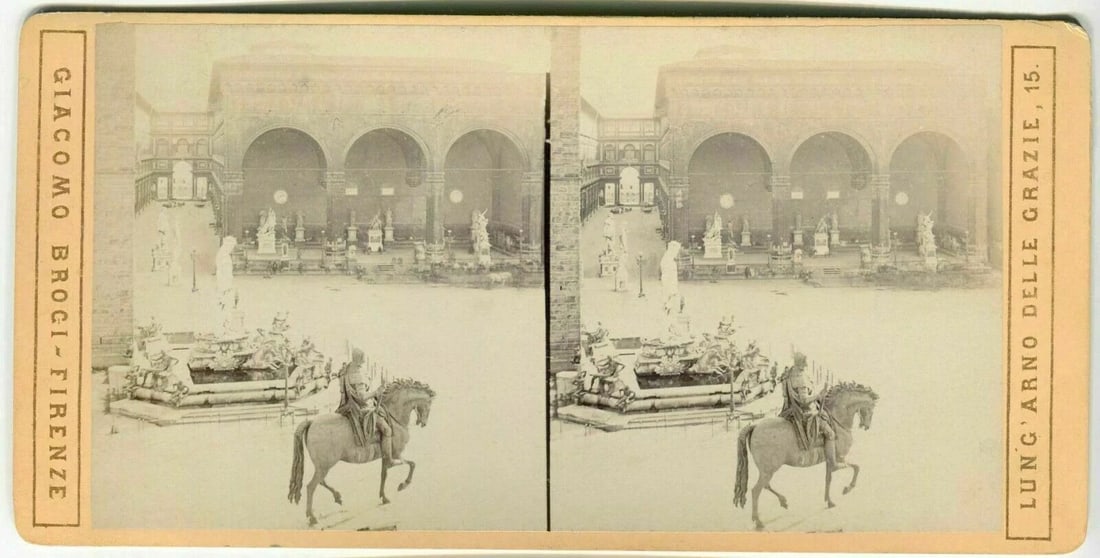 Stereoview - Giacomo BROGI - Florence Views c. 1870 Vintage x11 - 12