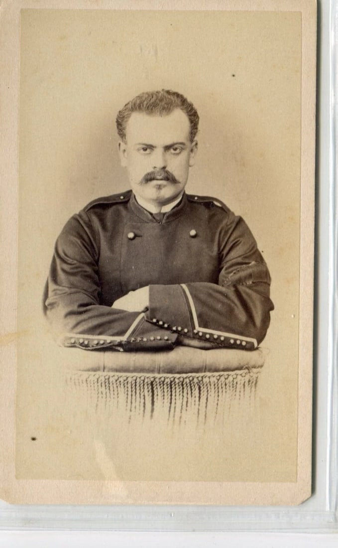Antique CDV Photographs Military Man Portraits x 6 - 2
