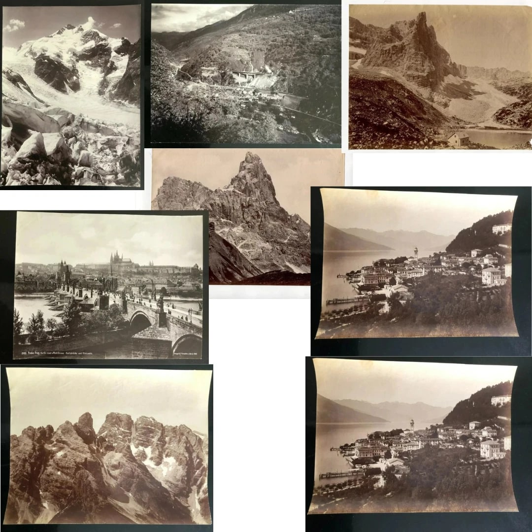 Vintage Photographs Lago, Cassarini Bologona, Alpes, Mountain Italy x8: 19 x 24 cm stains, folds Reserve: $150.00 Shipping: Domestic: Flat-rate of $22.00 to anywhere within the contiguous U.S. International: Foreign shipping rates are determined by destination.