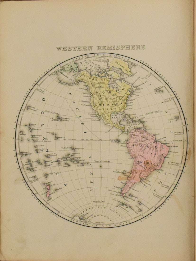 1891 Mitchell Map of the Western Hemisphere -- Western Hemisphere (1 of 1)