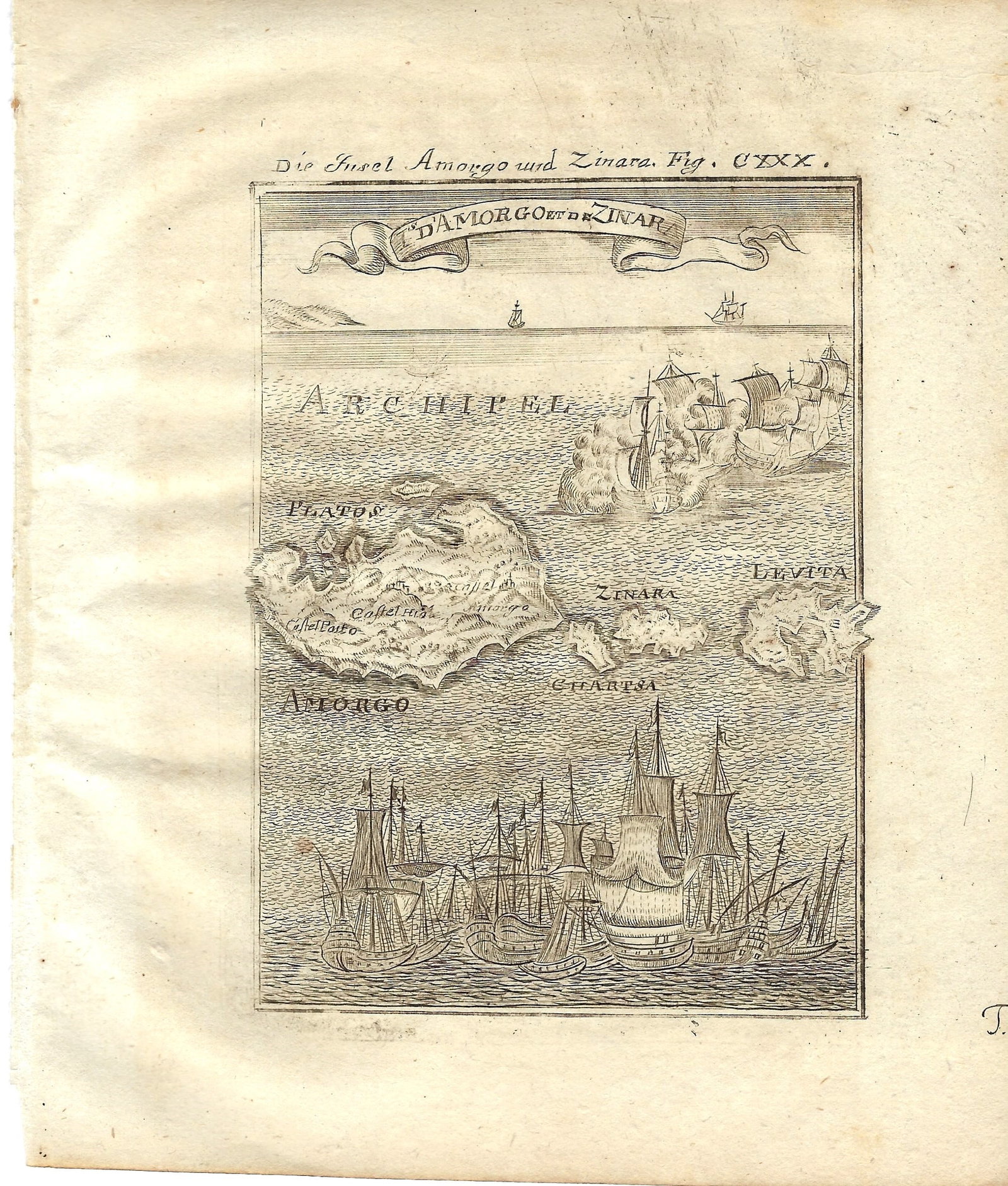 1719 Mallet Map of Aegian Isles of Amorgos, Kinaros and Levitha -- d' Amorgo et de Zinara (1 of 1)