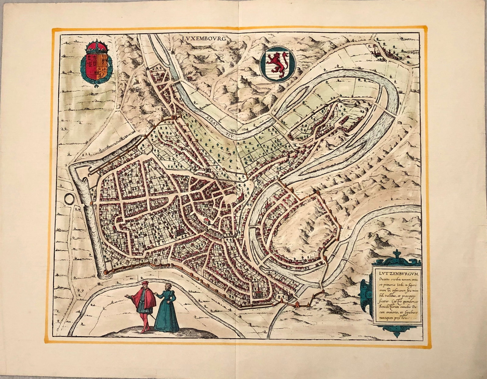 1588 but 19th century Braun and Hogenberg View of Luxemburg City -- Luxembourg (1 of 1)